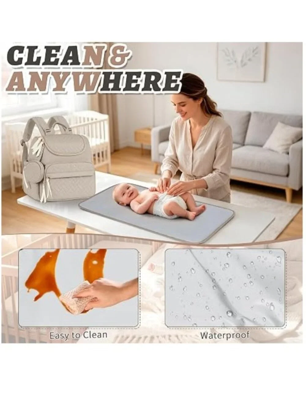 DIAPER BAG Smaller Size Backpack with Changing Pad - NEW